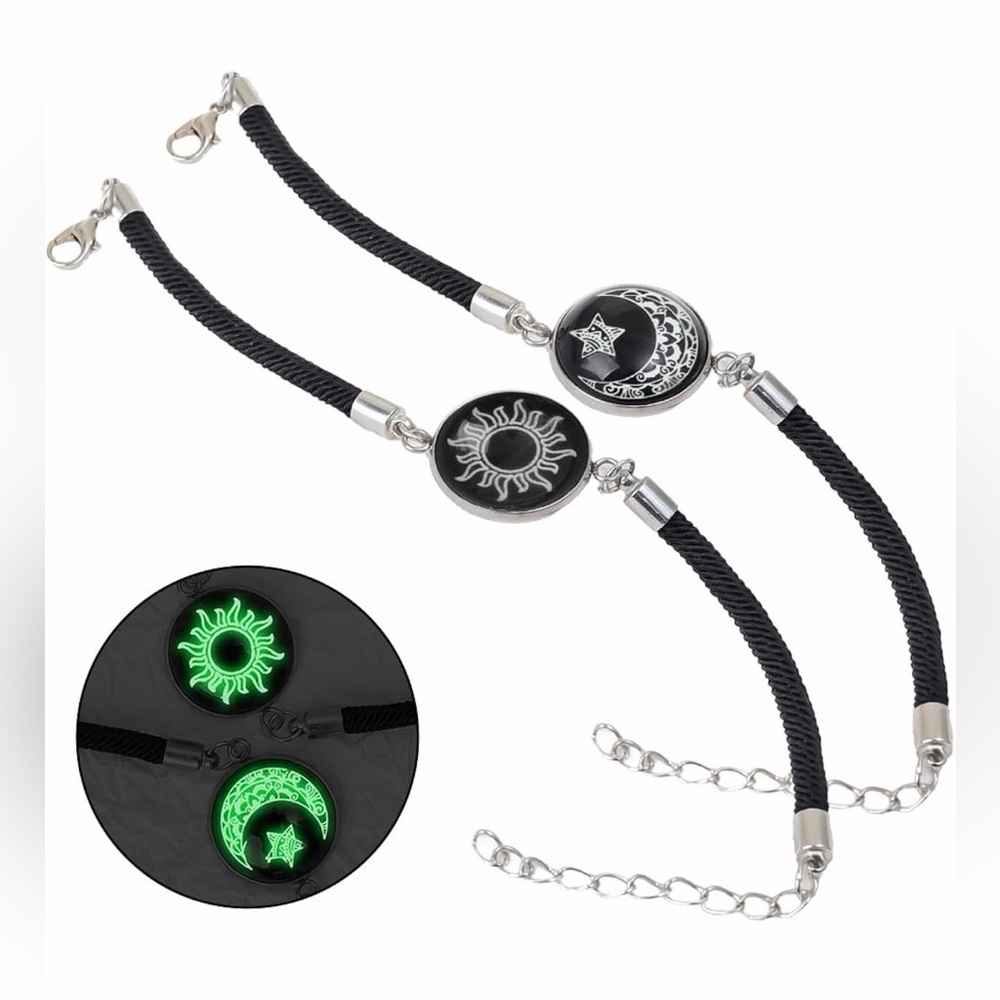 Black and Silver Sun and Moon Bracelets